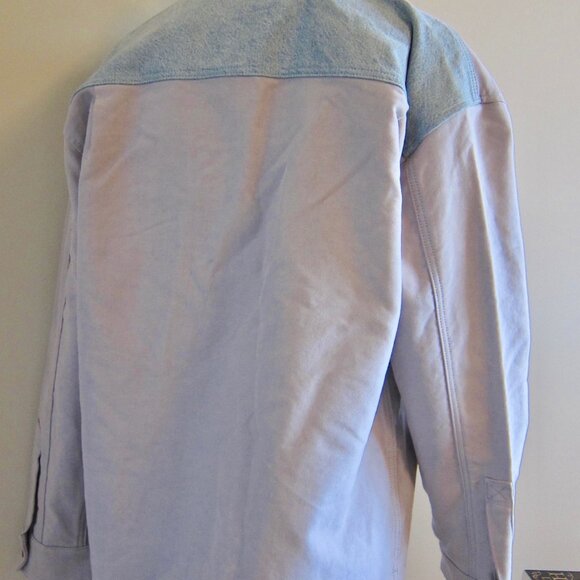 HUDSON JEANS Men's Denim UTLITY FIELD Jacket Shacket in Stone NWT MED $200 - Picture 5 of 9